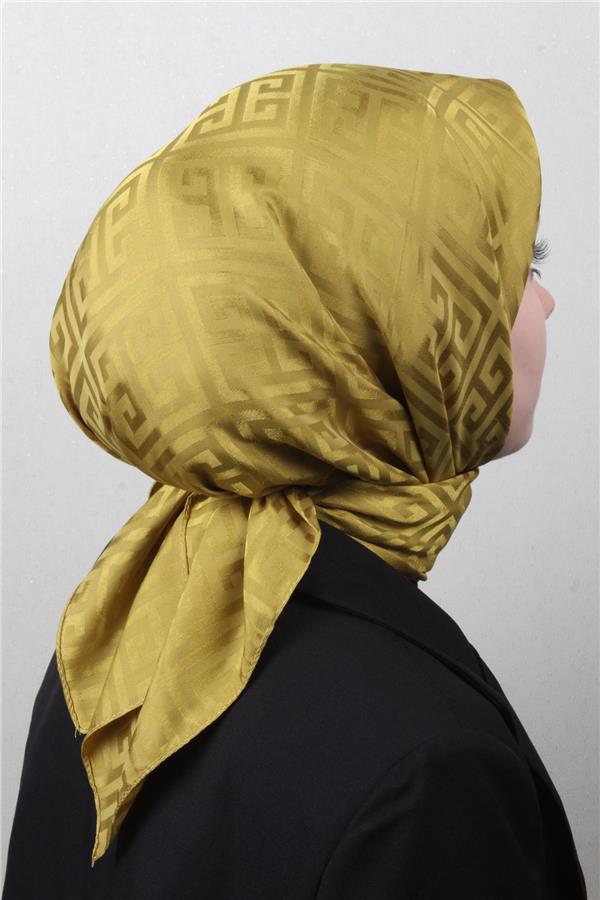 Golden Jakar Eşarp Grift Desen 4118-8 Olive