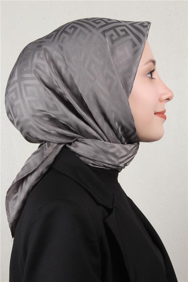 Golden Jakar Eşarp Grift Desen 4118-9 Füme