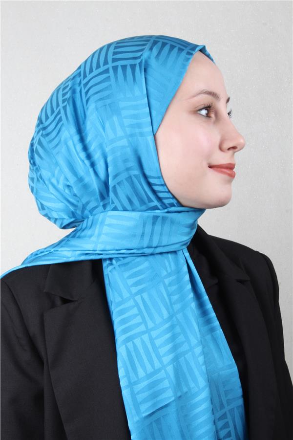 Golden Jakar Şal 4137-18 Gök Mavi