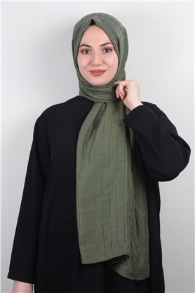 İnce Kareli Şal 2580-30 Haki