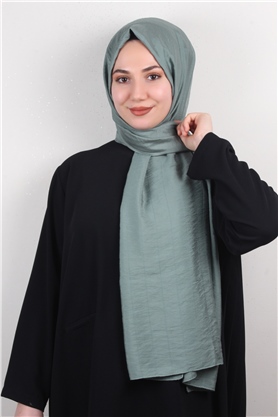 İnce Kareli Şal 2580-31 Mint Yeşili