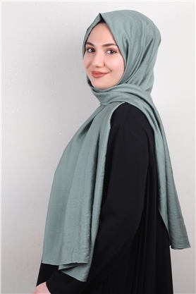 İnce Kareli Şal 2580-31 Mint Yeşili