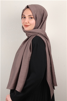 İnce Kareli Şal 2580-37 Miskli Kahve