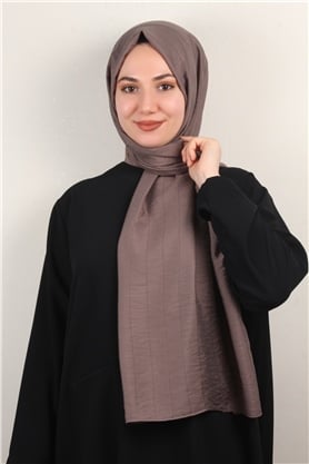 İnce Kareli Şal 2580-37 Miskli Kahve