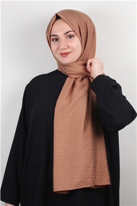 İnce Kareli Şal 2580-40 Karamel
