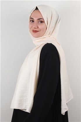 İnce Kareli Şal 2580-41 Krem