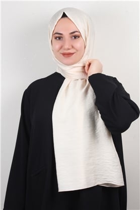 İnce Kareli Şal 2580-41 Krem