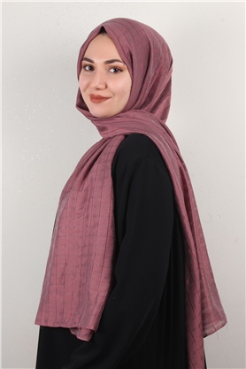 İnce Kareli Şal 2580-43 Gül Kurusu