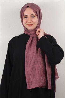 İnce Kareli Şal 2580-43 Gül Kurusu