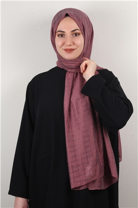 İnce Kareli Şal 2580-47 Gül Kurusu