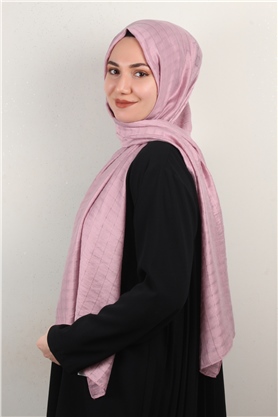 İnce Kareli Şal 2580-52 Pembe