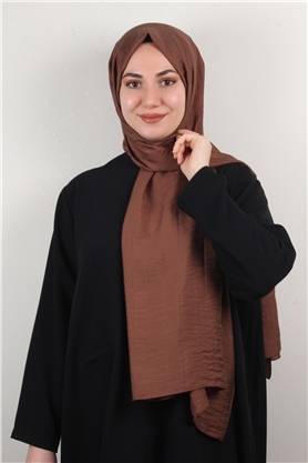 İnce Kareli Şal 2580-54 Kahverengi