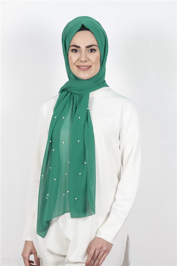 İncili Krep Şal 2810-10 Turkuaz