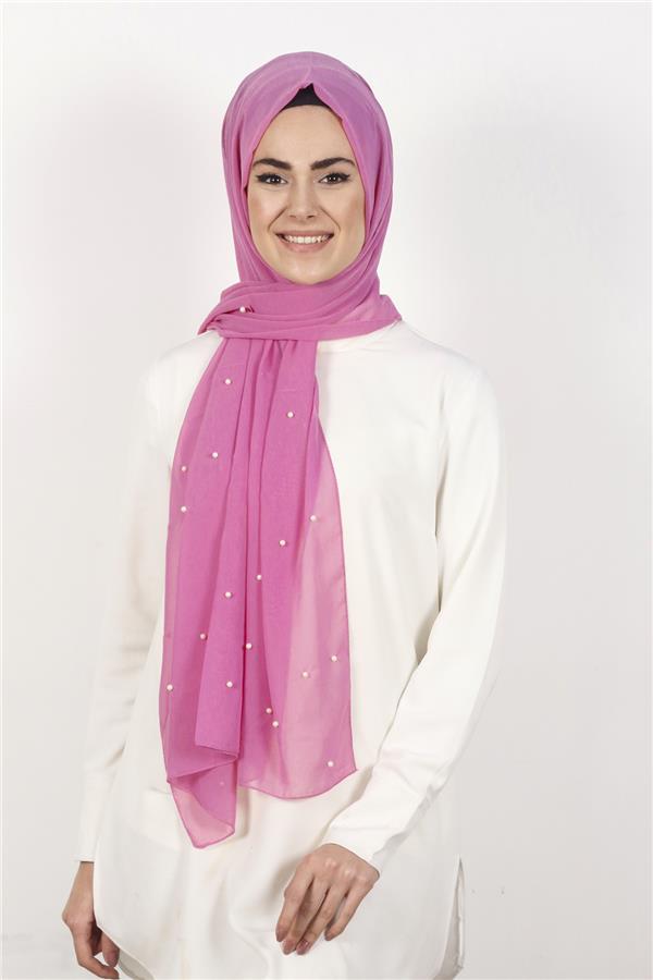 İncili Krep Şal 2810-12 Pembe
