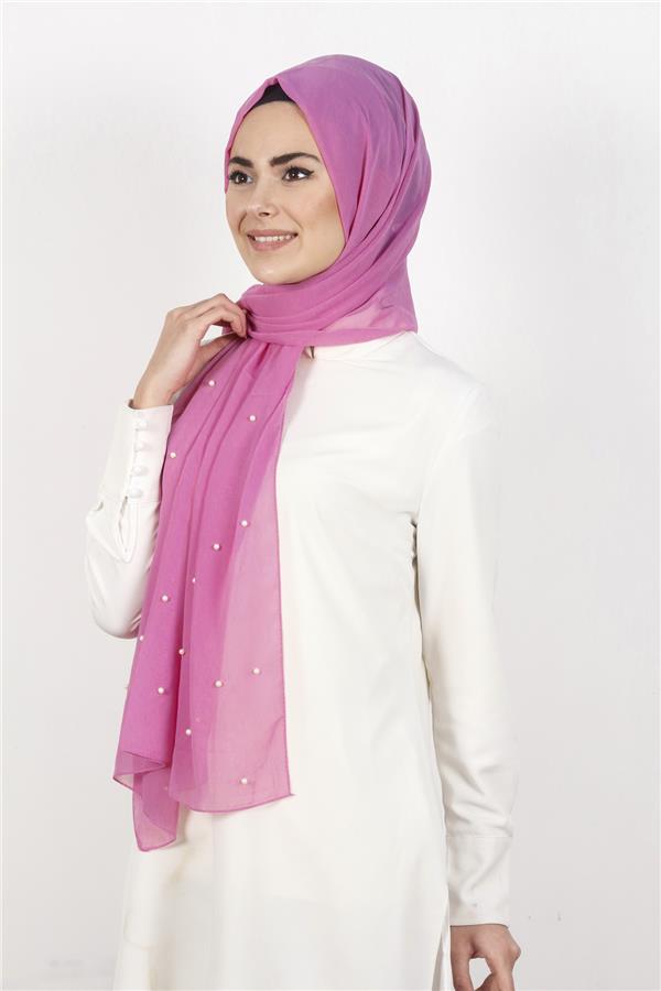 İncili Krep Şal 2810-12 Pembe
