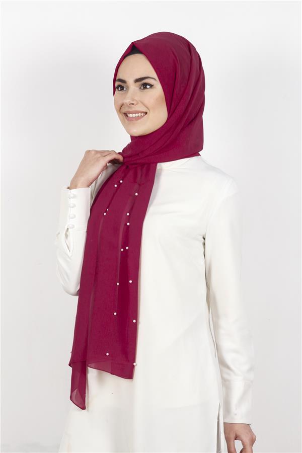 İncili Krep Şal 2810-14 Fuşya