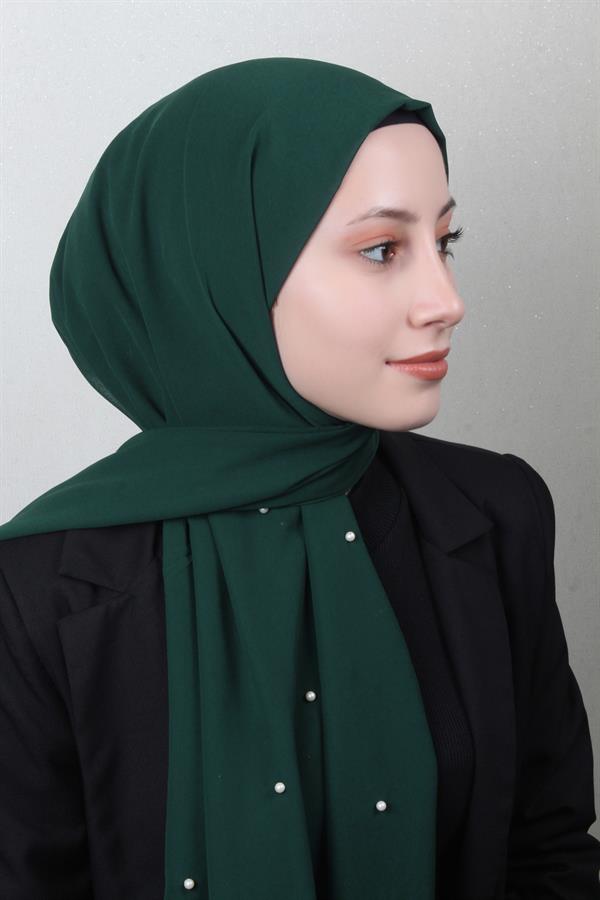 İncili Krep Şal 2810-2 Zümrüt