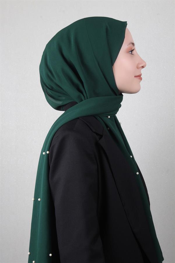 İncili Krep Şal 2810-2 Zümrüt