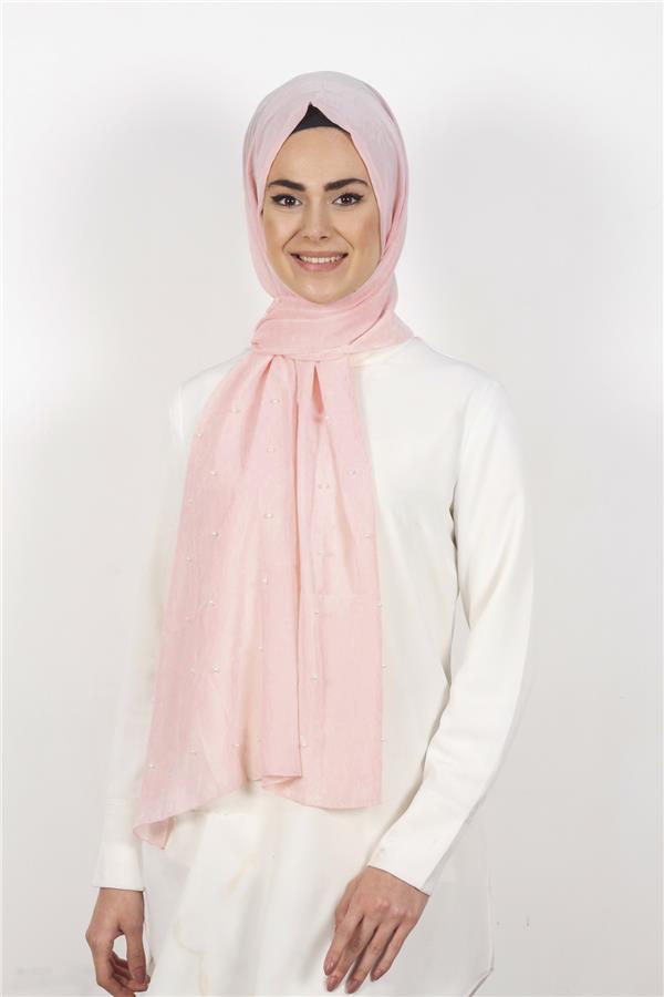 İncili Krep Şal 2810-5 Pudra