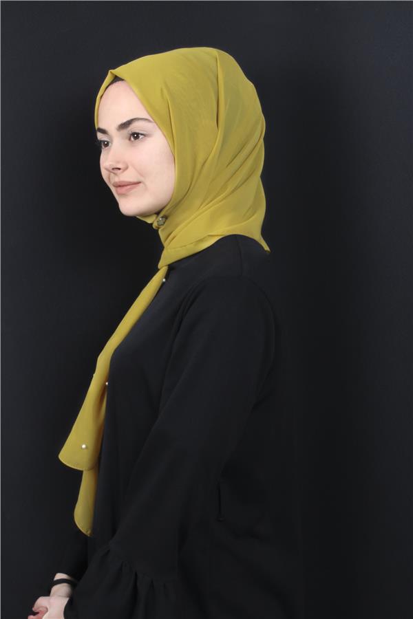İncili Krep Şal 2810-9 Sarı