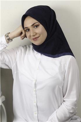 İpeksi Monogram Eşarp 8086-14 Lacivert