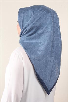 İpeksi Monogram Eşarp 8086-19 İndigo