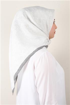 İpeksi Monogram Eşarp 8086-20 Beyaz