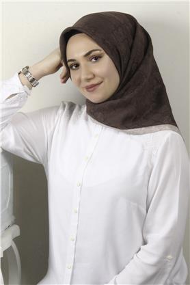 İpeksi Monogram Eşarp 8086-21 Kahverengi