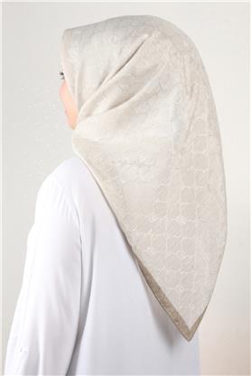 İpeksi Monogram Eşarp 8086-24 Kemik