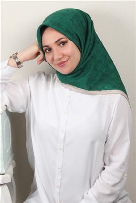 İpeksi Monogram Eşarp 8086-26 Zümrüt