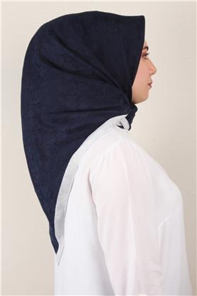 İpeksi Monogram Eşarp 8086-3 Lacivert