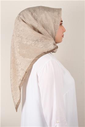 İpeksi Monogram Eşarp 8086-5 Koyu Bej