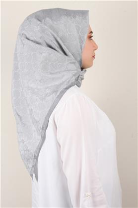 İpeksi Monogram Eşarp 8086-6 Gümüş