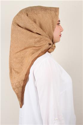 İpeksi Monogram Eşarp 8086-7 Karamel