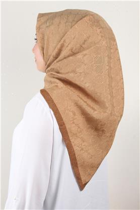 İpeksi Monogram Eşarp 8086-7 Karamel
