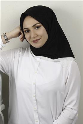 İpeksi Monogram Eşarp 8086-9 Siyah