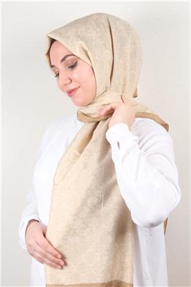 İpeksi Monogram Şal 2753-19 Bej 