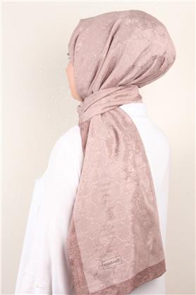 İpeksi Monogram Şal 2753-20 Koyu Pudra