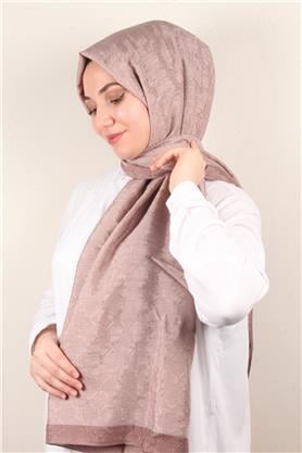 İpeksi Monogram Şal 2753-20 Koyu Pudra