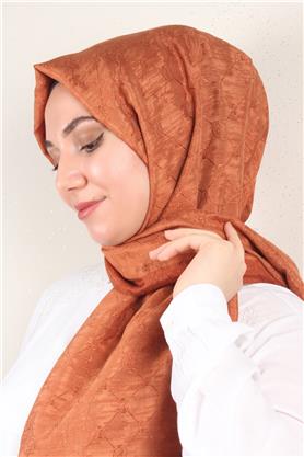 İpeksi Monogram Şal 2753-21 Kiremit