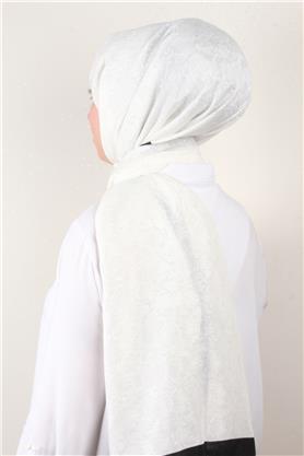 İpeksi Monogram Şal 2753-23 Beyaz 