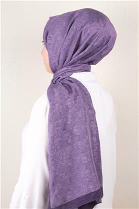 İpeksi Monogram Şal 2753-8 Leylak