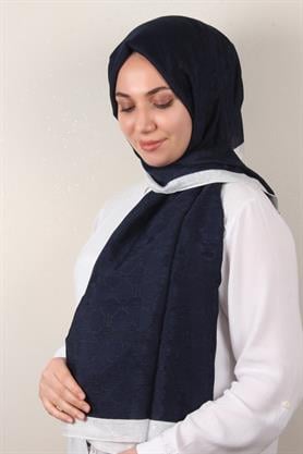 İpeksi Monogram Şal 2753-9 Lacivert