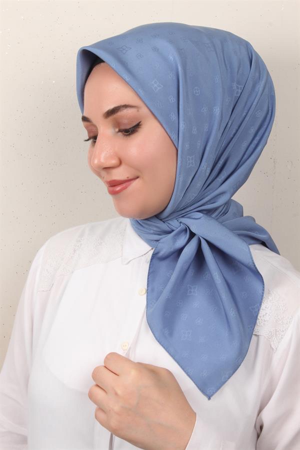 Jakarlı Icon Eşarp 2757-18 İndigo