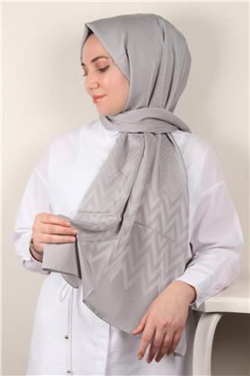 Jakarlı İcon Şal 3101-1 Gümüş