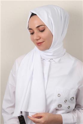 Jakarlı İcon Şal 3101-13 Beyaz