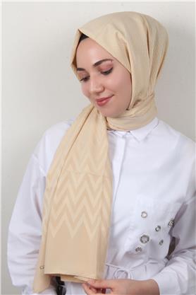 Jakarlı İcon Şal 3101-8 Bej