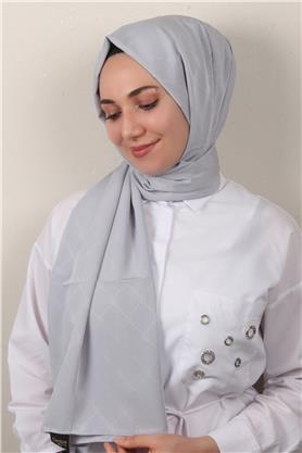Jakarlı İcon Şal 3103-2 Gümüş