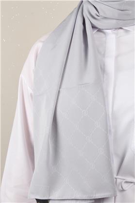 Jakarlı İcon Şal 3103-2 Gümüş