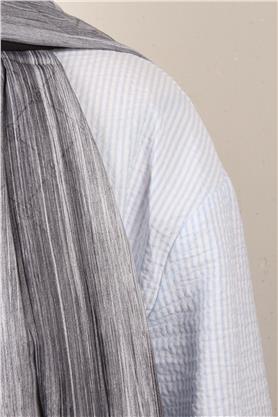 Jakarlı İcon Şal 3104-10 Gri-Siyah